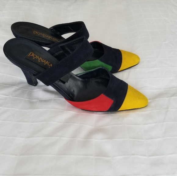 Donna Karan Shoes - Vintage Donna Karan Colorblock Suede Slingbacks
